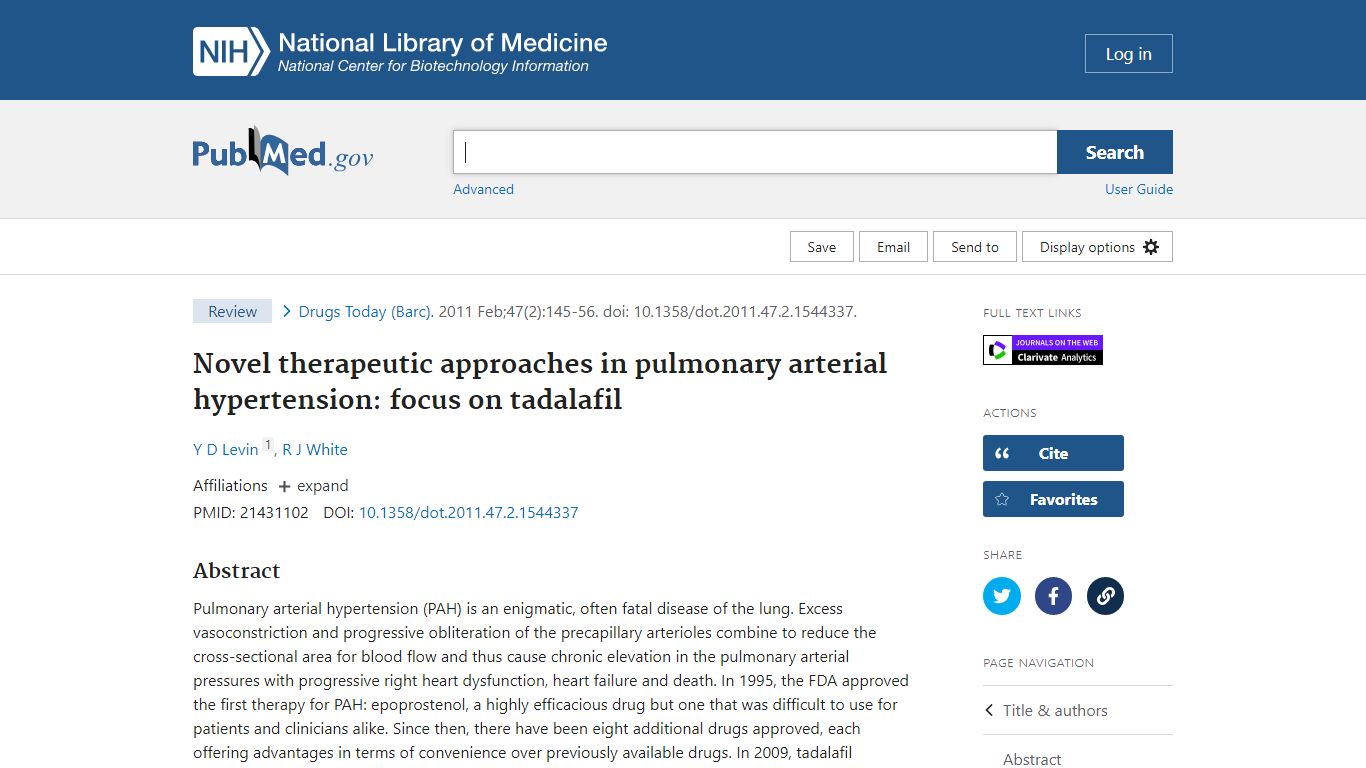Novel therapeutic approaches in pulmonary arterial hypertension: focus ...
